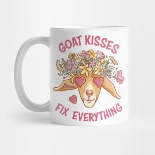 Spread Love and Laughter with Our Goat Kisses Fix Everything Mug